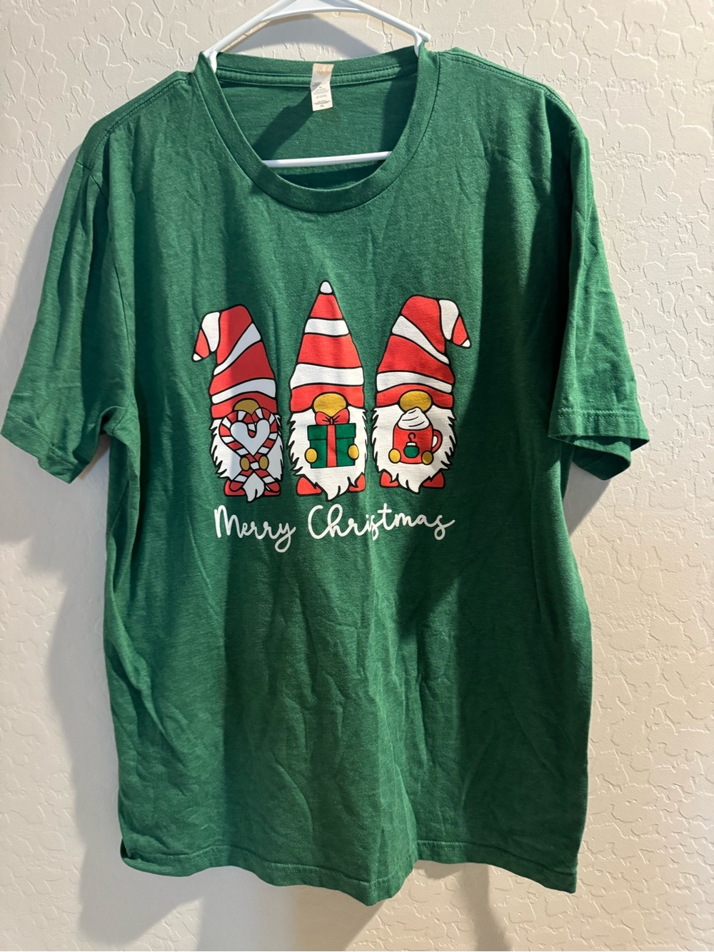 Women’s Green 'Merry Christmas' Gnome Graphic Tee